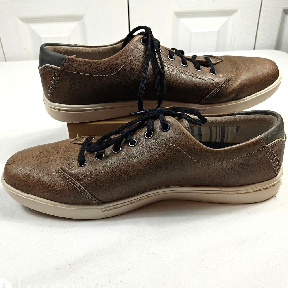 RARE Men's CLARKS Newood Street Lace Up Sneakers Leather Shoes US Size 9 - Picture 4 of 10